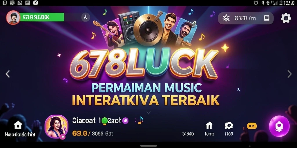 Screenshot utama 678LUCK menampilkan pemain menikmati gameplay musik yang interaktif.