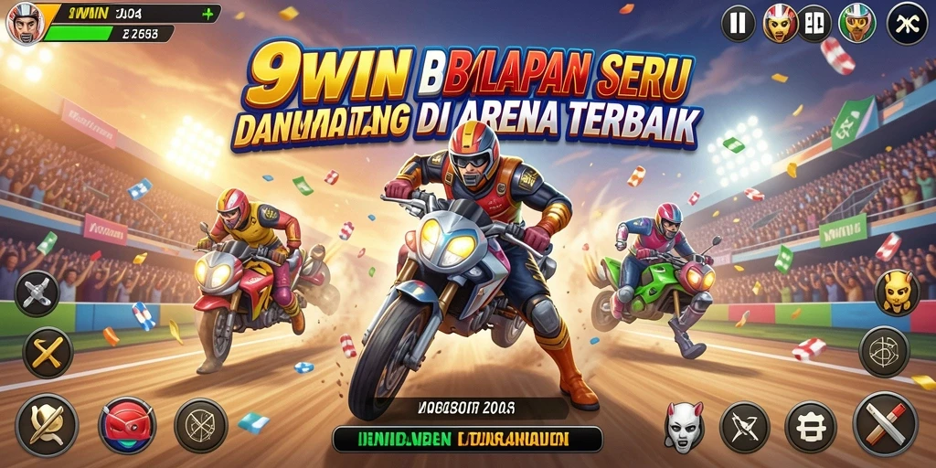 Screenshot gameplay 9WIN menunjukkan aksi balapan seru dan mendebarkan.