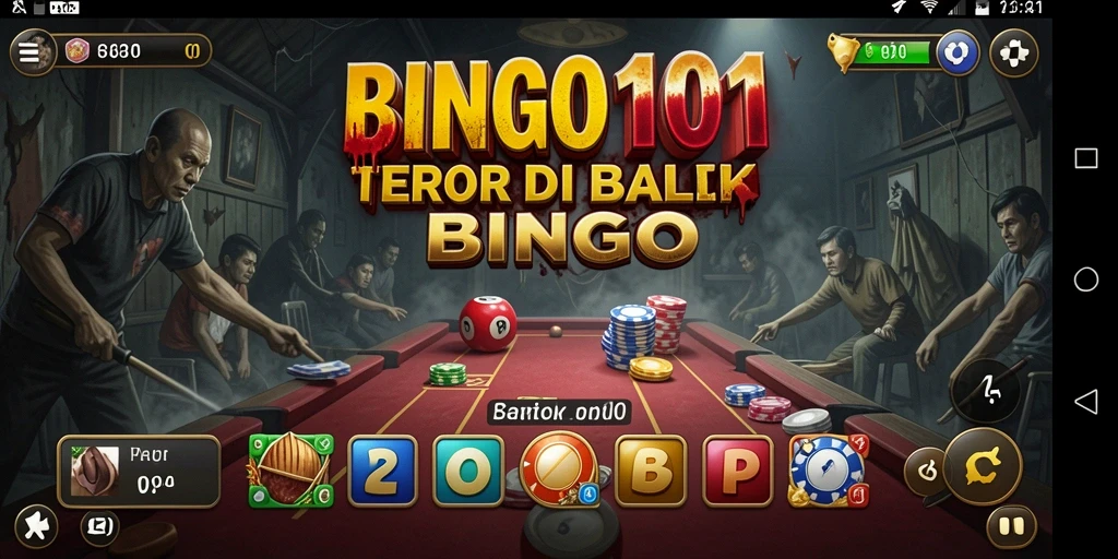 Gameplay menakutkan di BINGO101 dengan efek visual yang mencekam.