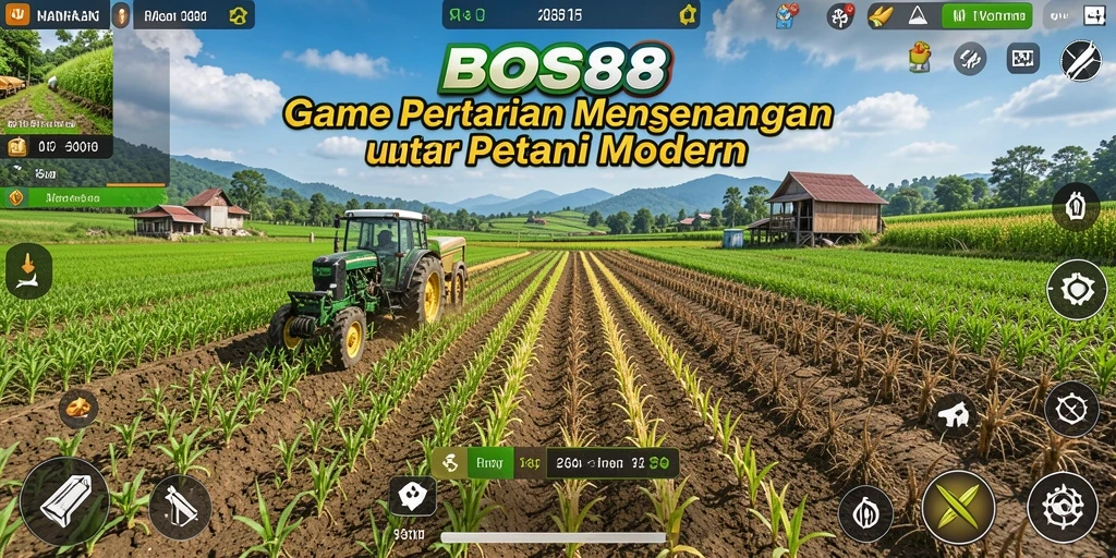 Screenshot gameplay BOS88 menampilkan keindahan pertanian yang menyenangkan.