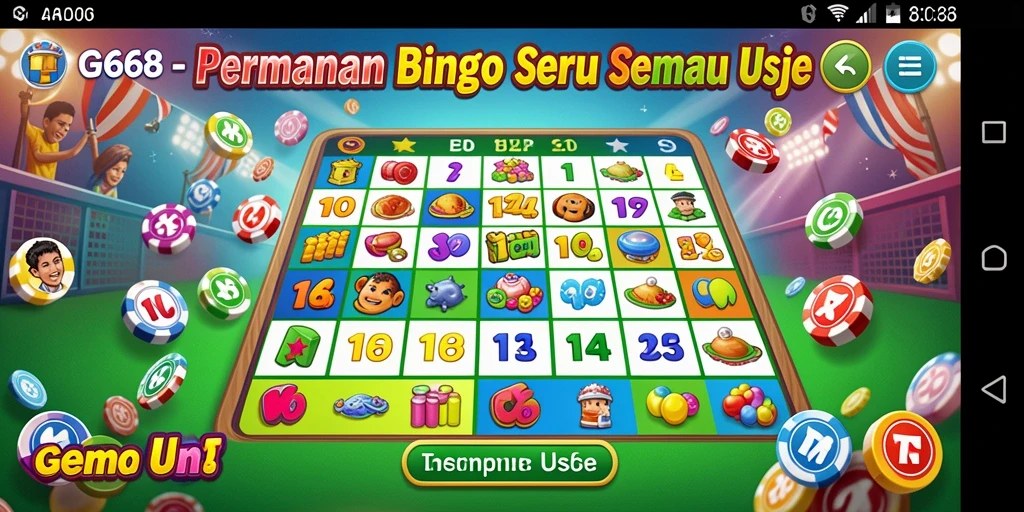 Tampilan gameplay seru di G668 dengan fitur Bingo menarik.