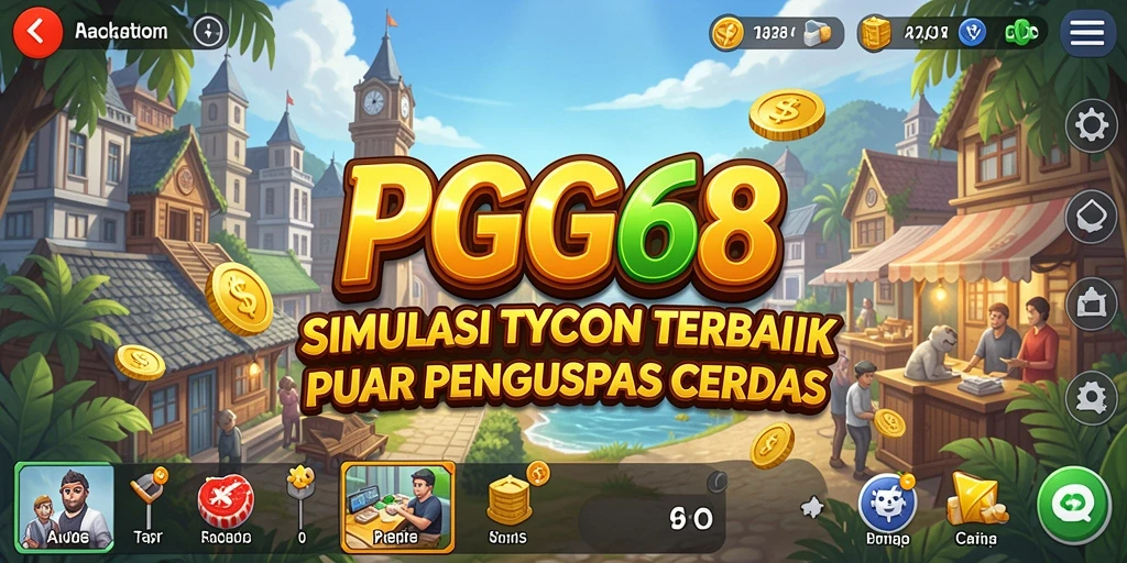 Tangkapan layar gameplay PGG68 menunjukkan pengalaman Tycoon yang mendalam.