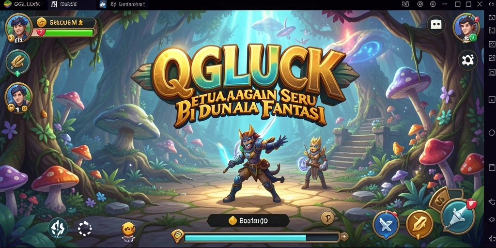 Tampilan gameplay seru saat menjelajahi dunia QGLUCK.