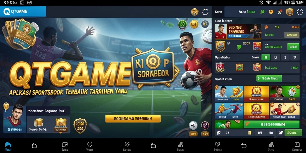 Tampilan gameplay QTGAME yang menarik dalam aplikasi Sportsbook.
