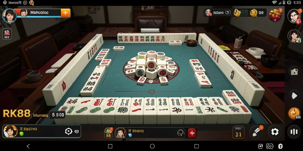 Screenshot gameplay RK88 menampilkan keseruan adu strategi Mahjong.