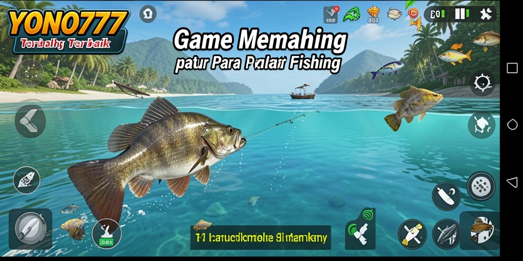 Tampilan menakjubkan dari gameplay YONO777 saat menangkap ikan.